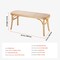 Beige Plastic Rattan Bench with Solid Wood and Oak Legs, Non-Slip Pads